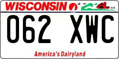 WI license plate 062XWC