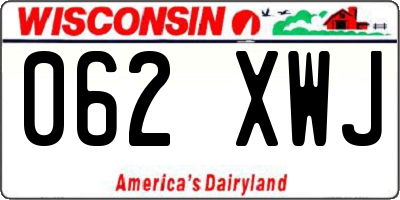 WI license plate 062XWJ