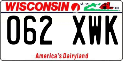 WI license plate 062XWK