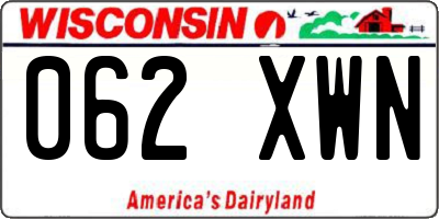 WI license plate 062XWN