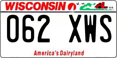 WI license plate 062XWS