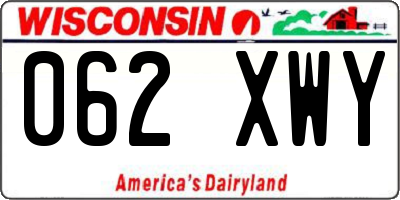 WI license plate 062XWY