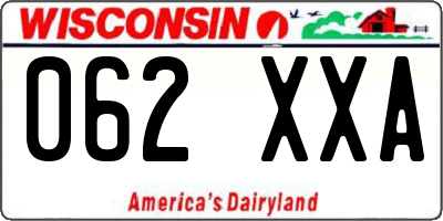 WI license plate 062XXA