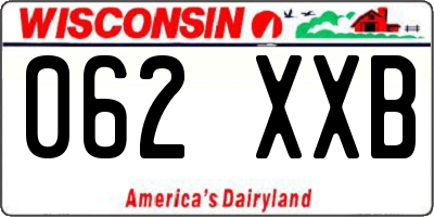 WI license plate 062XXB