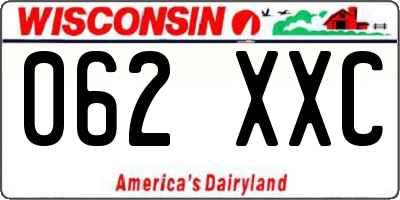 WI license plate 062XXC