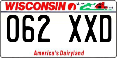 WI license plate 062XXD
