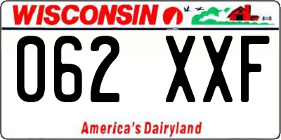 WI license plate 062XXF