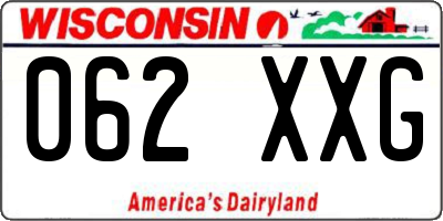 WI license plate 062XXG