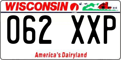 WI license plate 062XXP