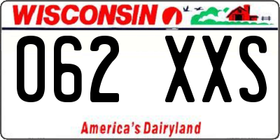 WI license plate 062XXS