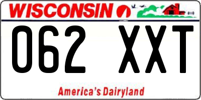 WI license plate 062XXT