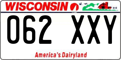 WI license plate 062XXY