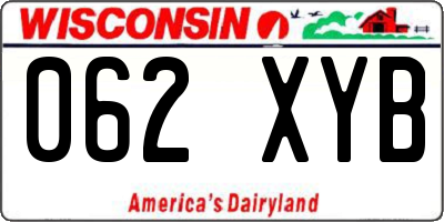 WI license plate 062XYB