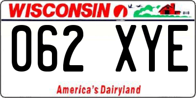 WI license plate 062XYE