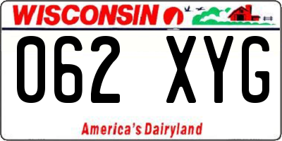 WI license plate 062XYG