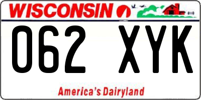 WI license plate 062XYK