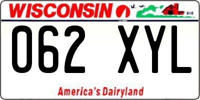 WI license plate 062XYL