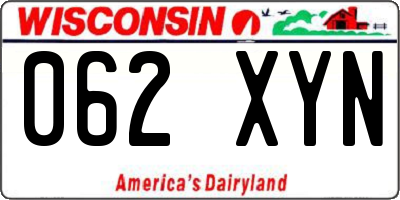 WI license plate 062XYN