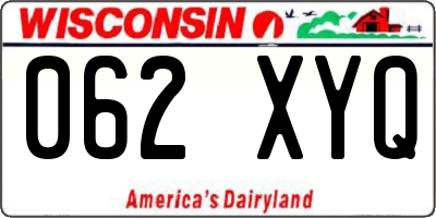 WI license plate 062XYQ