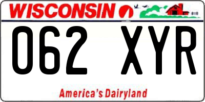 WI license plate 062XYR