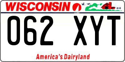 WI license plate 062XYT