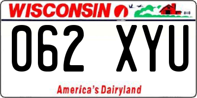 WI license plate 062XYU