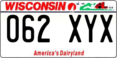 WI license plate 062XYX