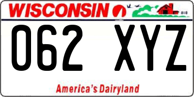 WI license plate 062XYZ