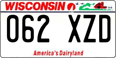 WI license plate 062XZD