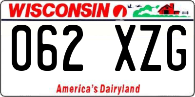 WI license plate 062XZG