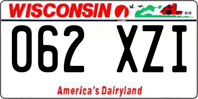 WI license plate 062XZI