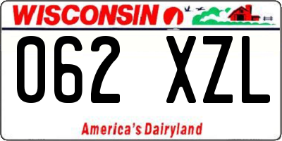 WI license plate 062XZL