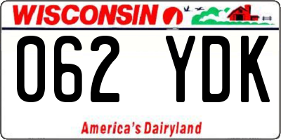 WI license plate 062YDK