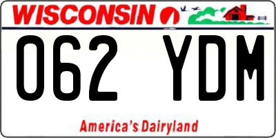 WI license plate 062YDM