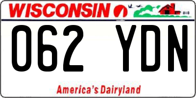 WI license plate 062YDN