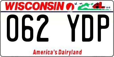 WI license plate 062YDP
