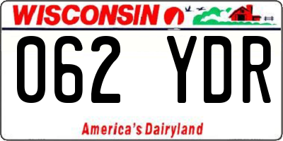 WI license plate 062YDR