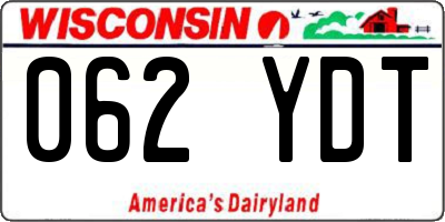 WI license plate 062YDT
