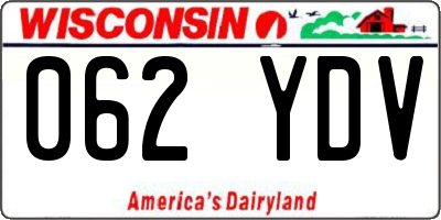 WI license plate 062YDV