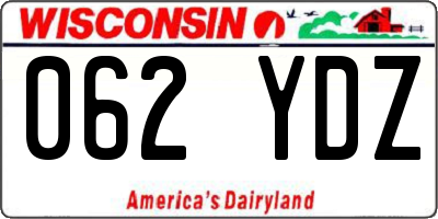 WI license plate 062YDZ