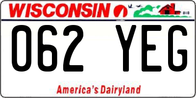 WI license plate 062YEG