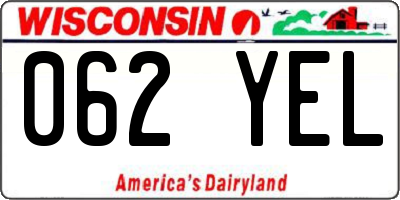 WI license plate 062YEL