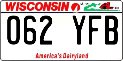WI license plate 062YFB