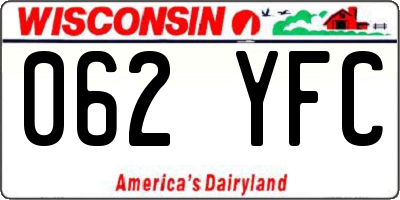 WI license plate 062YFC