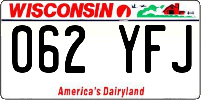 WI license plate 062YFJ