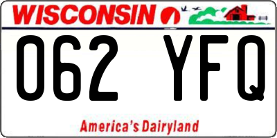 WI license plate 062YFQ