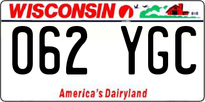 WI license plate 062YGC