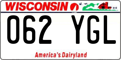 WI license plate 062YGL