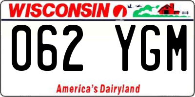 WI license plate 062YGM
