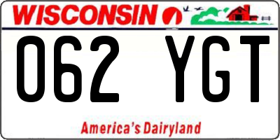 WI license plate 062YGT